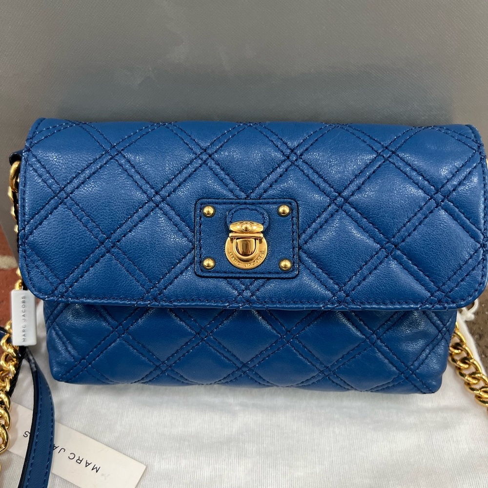 MARC JACOBS The Single Quilted bag, blue, NEW